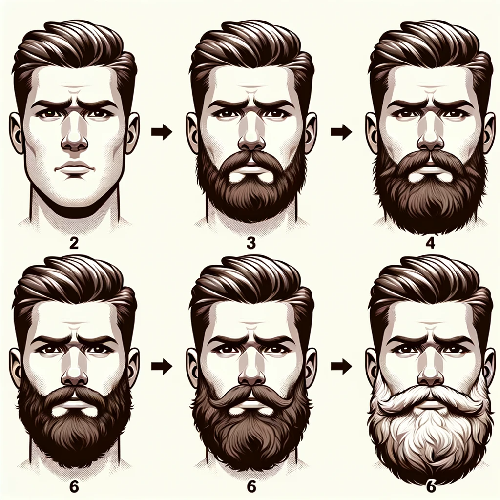 DALL E 2023 10 16 18.26.10   Illustration Showing The Progression From A Clean Shaven Face To A Full Bushy Beard. Each Face Is Distinct And Represents A Different Stage Of Beard 1200x1200 ?v=1697502548